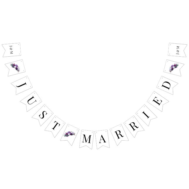 Botanische Schrift Lila Hochzeit Wimpelkette (Alle)