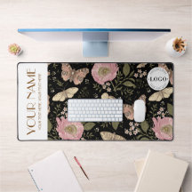 Botanische Schwarzflora-Monogramm der modernen Wil