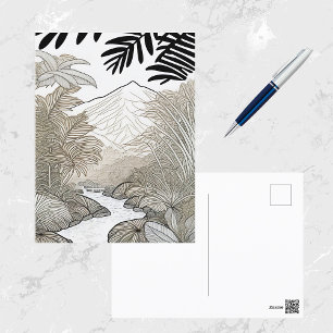 Botanische Schwarzwald-Linie Zeichnend Postkarte