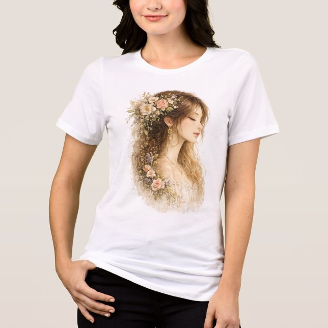 Botanische Seitenansicht Tri-Blend Shirt (Vorderseite)