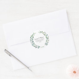 Botanische Siegel Hochzeiten mit botanischen Blätt Runder Aufkleber
