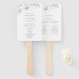 Botanische Sketch-Zeremonie Programm Hand Fan Fächer