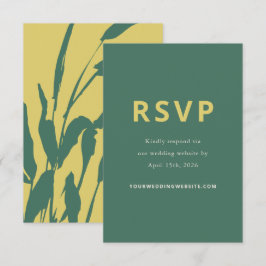 Botanische Skizze Zitrus Kiefer Hochzeit Antwortka RSVP Karte