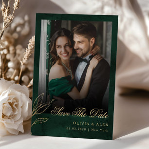 Botanische Smaragdgoldene Hochzeit Save the Date F Einladung