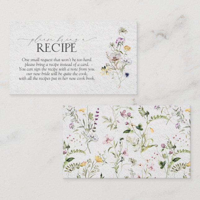 Botanische Sommerferien Wildblumen Bitte Rezept mi Begleitkarte (Vorne/Hinten)