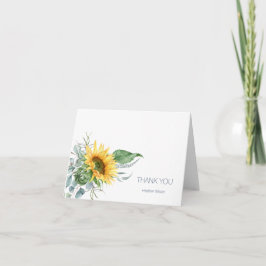 Botanische Sonnenblume Vielen Dank Faltkarte Dankeskarte