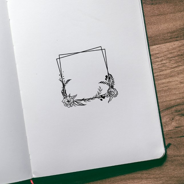 Botanische Square-Blume, Journal-Rahmen Gummistempel (Von Creator hochgeladen)