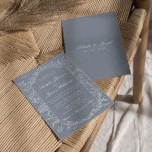Botanische Staubblaue Blumige Boho elegante Hochze