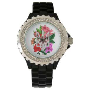 Botanische Stillzeit und ukrainische Trident-Trazu Armbanduhr