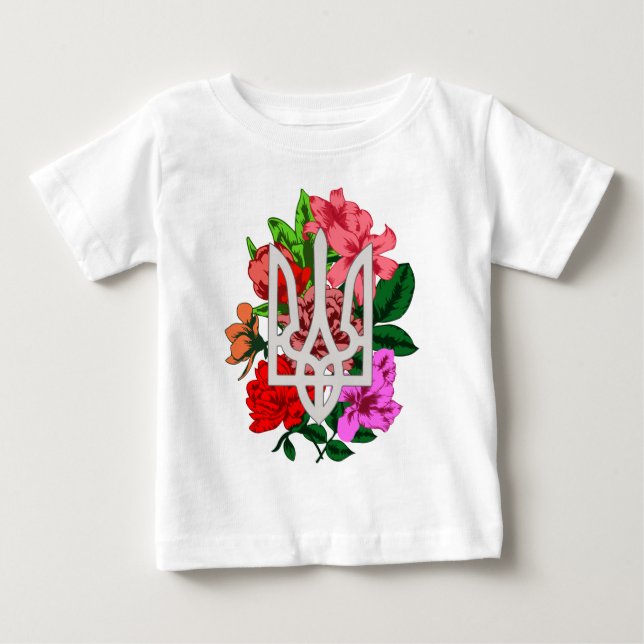 Botanische Stillzeit und ukrainische Trident-Trazu Baby T-shirt (Vorderseite)