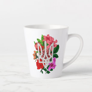Botanische Stillzeit und ukrainische Trident-Trazu Milchtasse