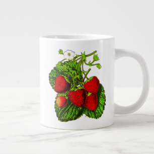 Botanische Strawberry-Illustration Jumbo-Tasse