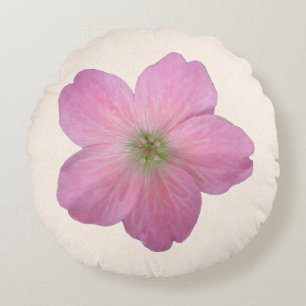 Botanische süße rosa Pelargonie-Blume auf Rundes Kissen