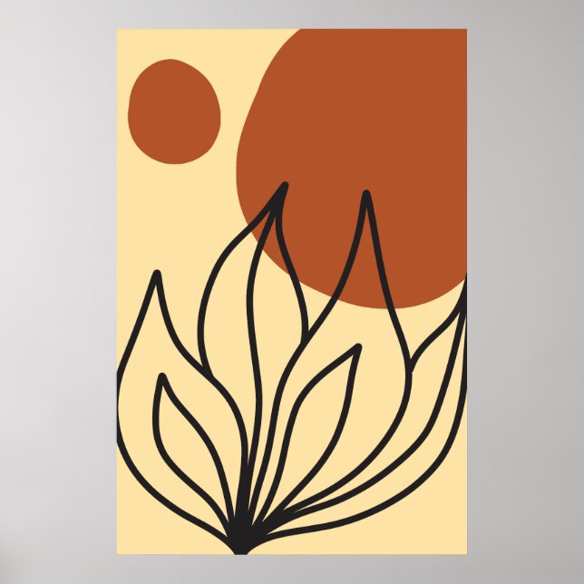 Botanische Symmetry Abstrakt Line Art Wall Prints Poster (Vorne)