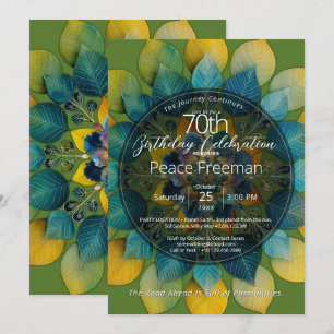 Botanische Symphonie Blatt-Mandala-Design Einladung