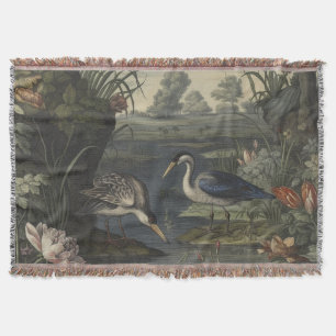 Botanische Szene blauer Krane am Fluss Decke