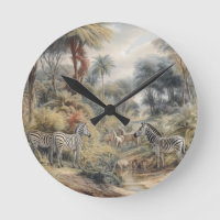 Botanische Szene von Zebras in einer Oase