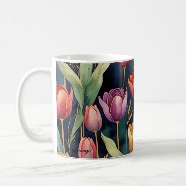 Botanische Tasse "Twilight Tulips" von DAKimage (Links)