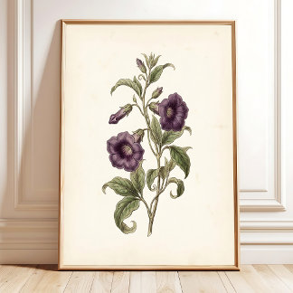 Botanische Tasse Untertasse Vintage-Homedekoration Poster