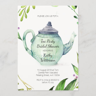 Botanische Tee-Party-Brautparty-Einladung Einladung