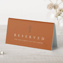 Botanische Terracotta Einfache Hochzeit reserviert