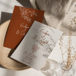 Botanische Terracotta Floral Boho Trendy Wedding Einladung