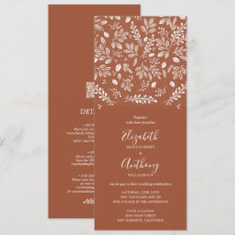 Botanische Terrakotta auf einer Hochzeit Einladung