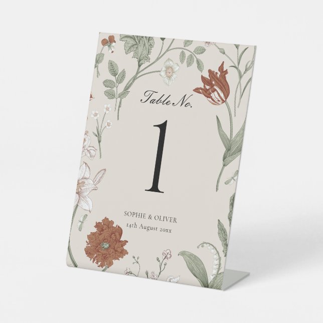 Botanische Tischnummern Sockelschild (Vorderseite)