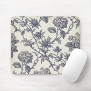 Botanische Toile Hortensie & Stranddistel Mousepad