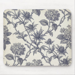 Botanische Toile | Hortensie & Stranddistel Mousepad