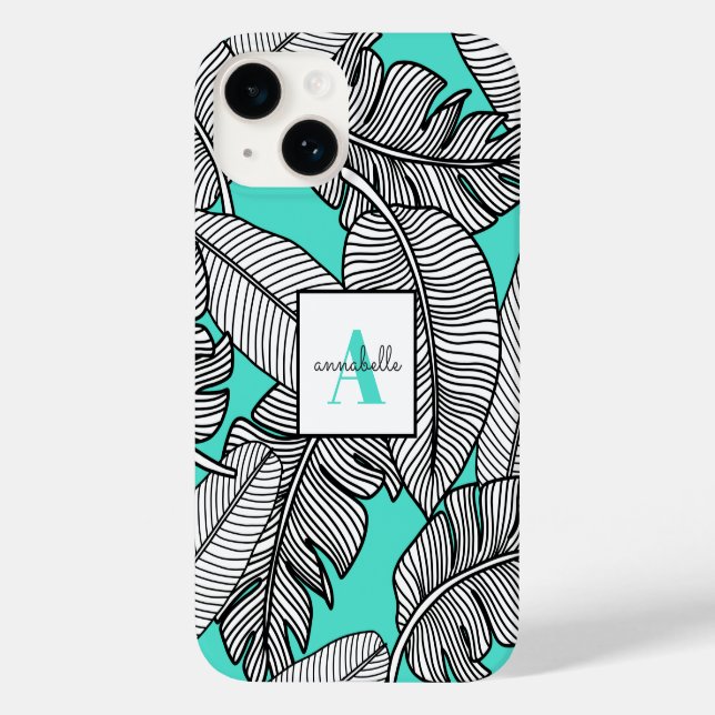 Botanische tropische Blätter Case-Mate iPhone 14 Hülle (Rückseite)