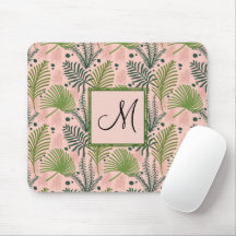 Botanische tropische Blätter Monogramm Pink Custom