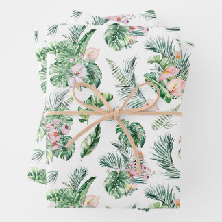 Botanische tropische Blätter und Blume