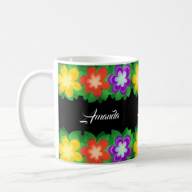 Botanische tropische Blume Kaffeetasse (Links)