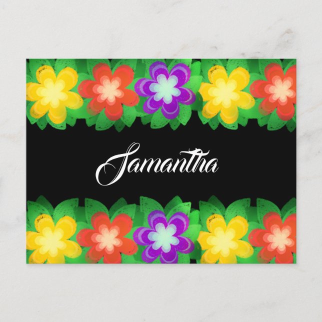 Botanische tropische Blume Postkarte (Vorderseite)