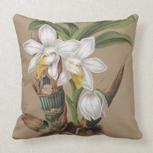 Botanische tropische Orchideen-Blumen-Blumenkissen Kissen