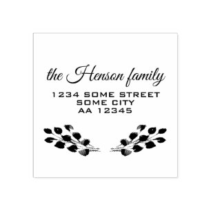Botanische Twigs-Script-Familienname Gummistempel