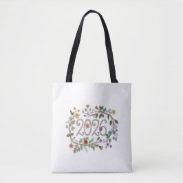 Botanische Typografie 2026 mit blühenden Reben Tasche