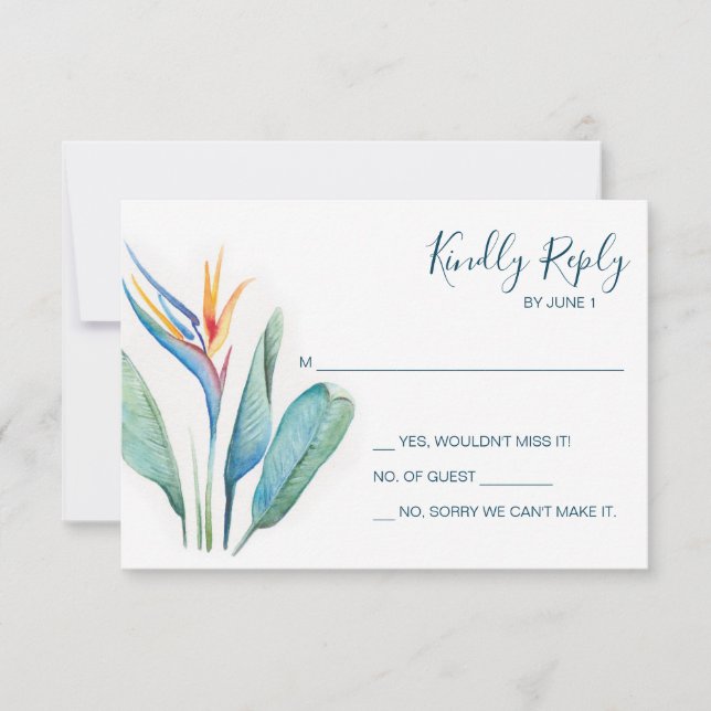 Botanische UAWG für tropisches Wasser RSVP Karte (Vorderseite)