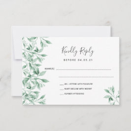 Botanische UAWG Hochzeitsgrün RSVP Karte
