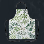 Botanische Vegetation Blätter Wasserfarbe  Schürze<br><div class="desc">Rustikale Aquarellpflanze Blätter Muster</div>