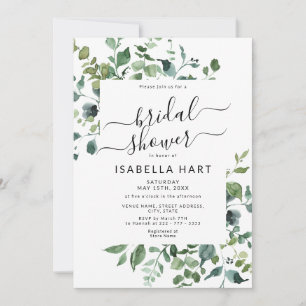 Botanische Vegetation Emerald Woodland Brautparty Einladung