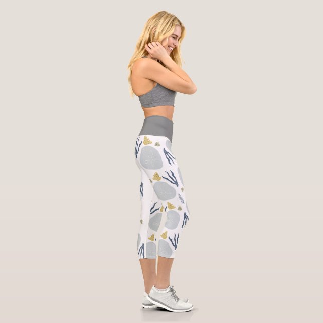 Botanische Vegetation Gray Capri Leggings (Rechts)