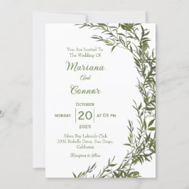 Botanische Vegetation Hochzeitsfeier Einladung