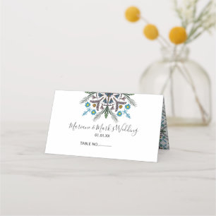 Botanische Vegetation Mandala Blumenbäume Platzkarte