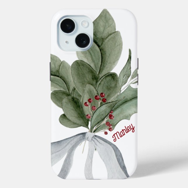Botanische Vegetation mit Berries Personalisiert Case-Mate iPhone Hülle (Rückseite)