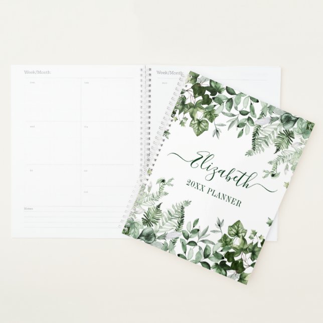 Botanische Vegetation Wasserfarben Ivy Sage Planer (Anzeige)