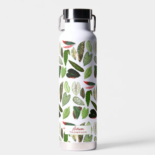Botanische Vintage-Grünpflanzenblätter Trinkflasche