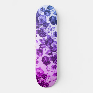 Botanische Vintage lila Gradienten Rose Skateboard