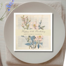 Botanische Vintaqe Wildblume 80. Geburtstag